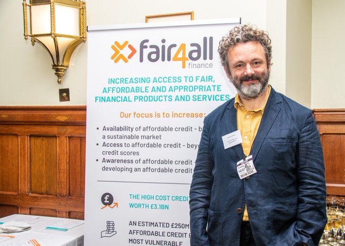 Michael Sheen attended the event to speak about financial inclusion